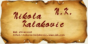 Nikola Kalaković vizit kartica